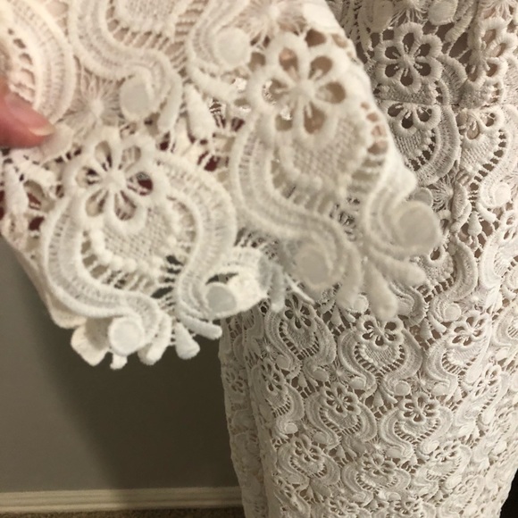 ASOS Arrogant Cat Ivory Lace Midi Dress sz 10 - Picture 6 of 11